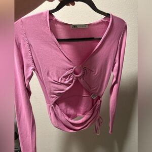 Zara- Long sleeve pink top